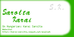 sarolta karai business card